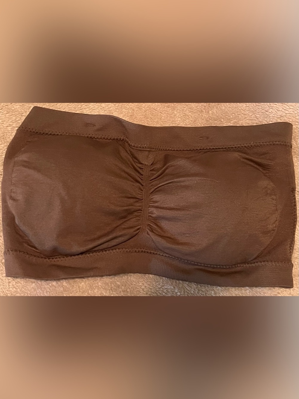 Women’s Brown Ruched Strapless Bra